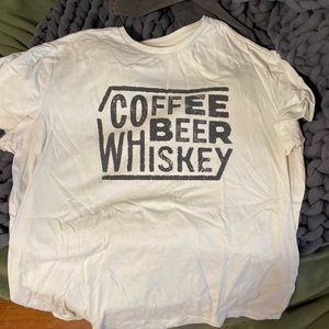 Coffee Beer Whiskey shirt from Goodfellow, size L
